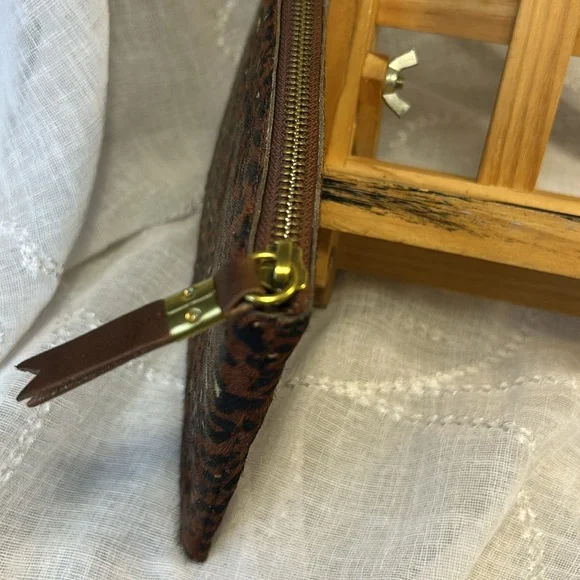 NWT Madewell leather large wallet clutch animal print - Picture 5 of 12